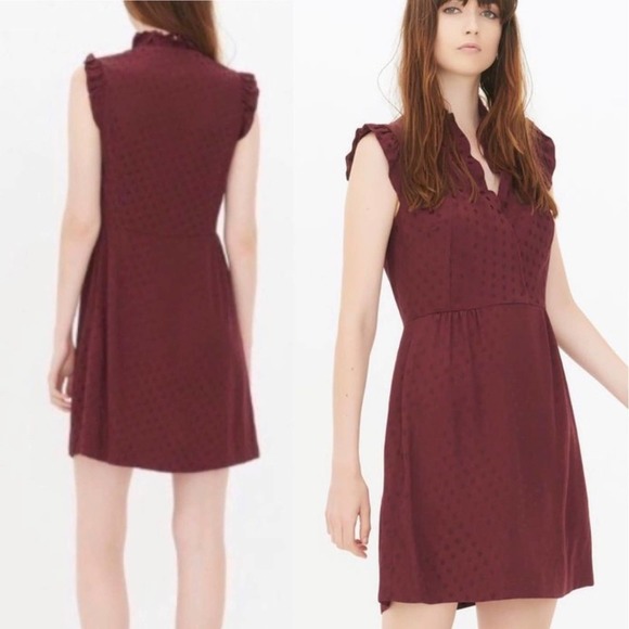 NWT Sandro Jasmine Polka Dot Print Mini Dress - Picture 1 of 8